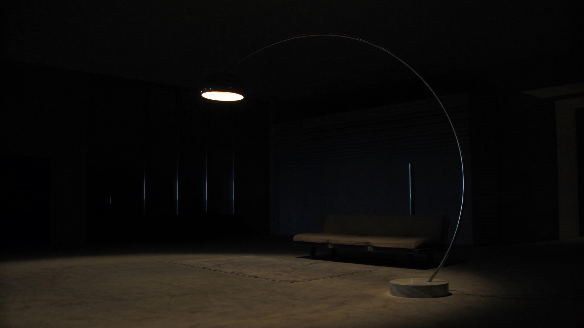 Distant Arco Lamp Living